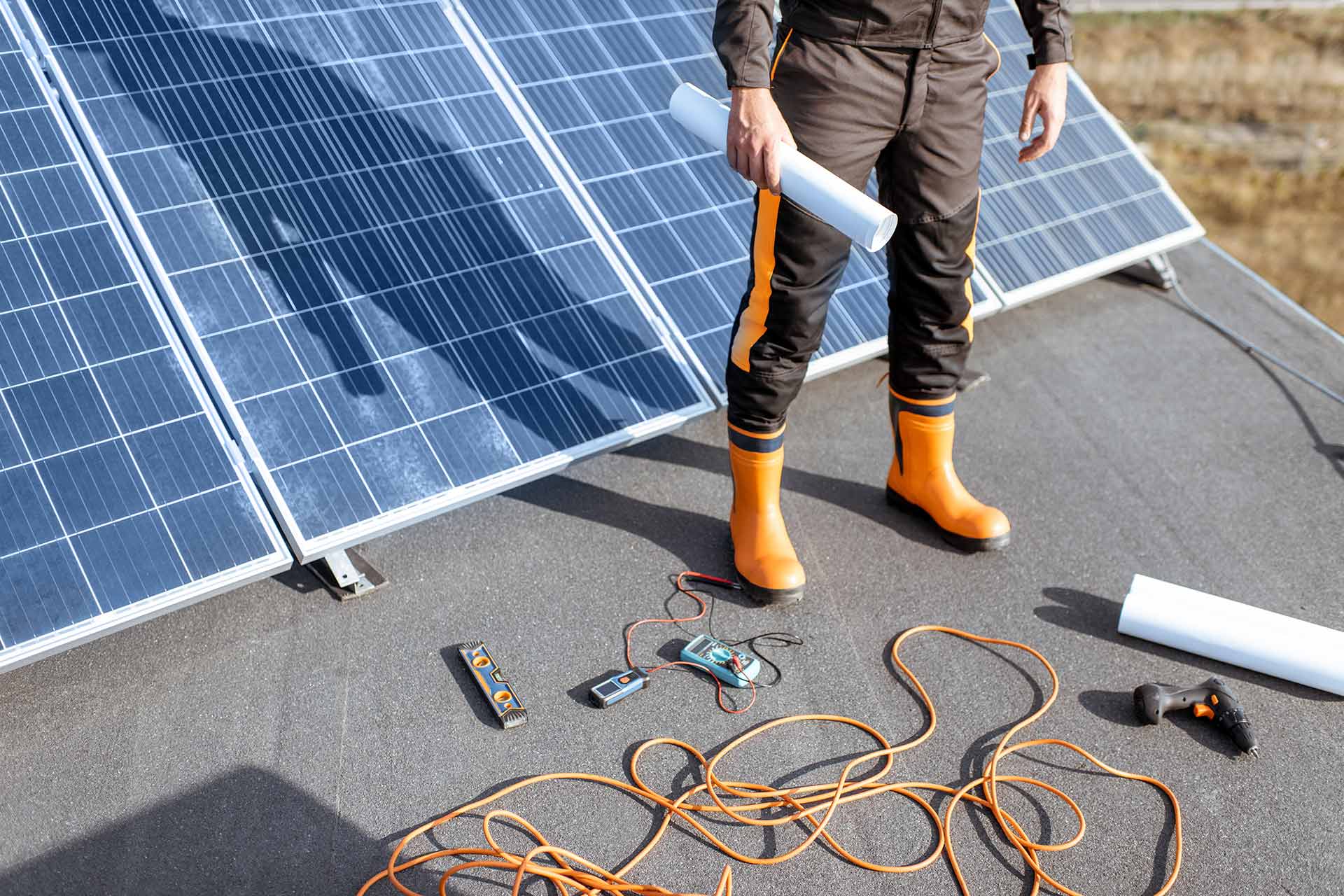 working tools for installing solar panels